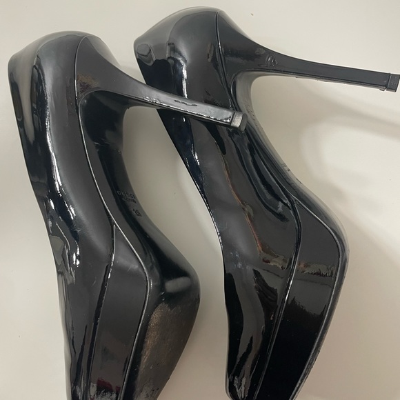 Vintage Gucci Patent Leather Pumps Black Vernice Crystal Nero - Size 9 Authentic - Picture 13 of 16
